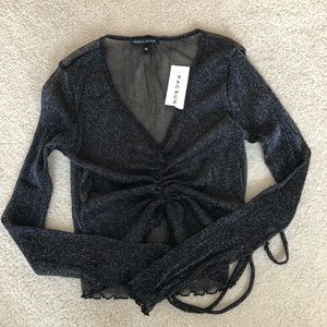 Kendall&Kylie scrunch glitter top